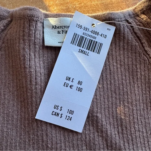 Abercrombie & Fitch maxi dress long sleeve brown cut outs sexy size S NWT - Picture 9 of 10